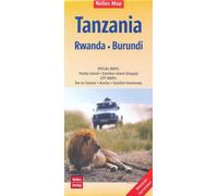 Carte routière imperméable - Tanzanie, Rwanda & Burundi | Nelles Map