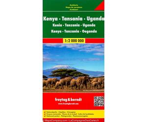 Carte routière - Kenya, Tanzanie & Ouganda | Freytag & Berndt