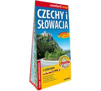 Carte routière laminée de la République tchèque et de la Slovaquie 1:600 000