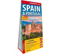 Carte routière laminée de l'Espagne et du Portugal 1:1 100 000