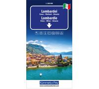 Carte routière - Lombardie (lac de Côme, Milan, Brescia) | Kümmerly & Frey