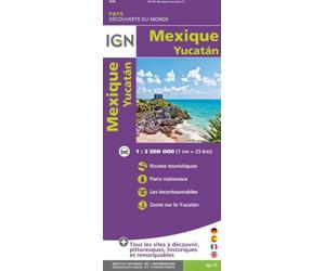 Carte routière - Mexique, incluant le Yucatan | IGN
