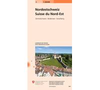 Carte routière n° 2 - Suisse Nord-est | Swisstopo - 1/200 000