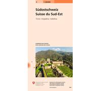 Carte routière n° 4 - Suisse Sud-est | Swisstopo - 1/200 000