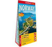Carte routière plastifiée de la Norvège 1:1 000 000