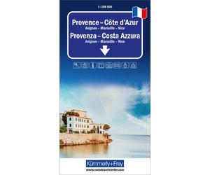 Carte routière - Provence, Côte d'Azur (Avignon, Marseille, Nice) | Kümmerly & Frey