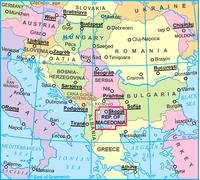 Carte routière - République de Macédoine | Gizi Map