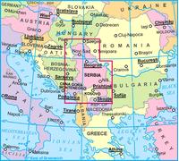Carte routière - Serbie, Kosovo & Montenegro | Gizi Map
