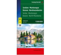 Carte routière - Serbie, Monténégro, Kosovo & Macédoine du Nord | Freytag & Berndt