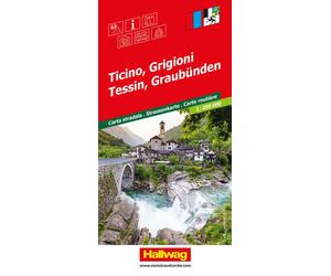 Carte routière - Tessin, Grisons (Suisse) | Hallwag
