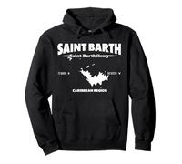 Carte Saint Barthélemy avec coordonnées et surnom Sweat à Capuche