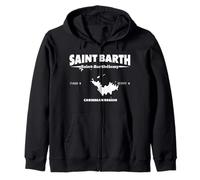 Carte Saint Barthélemy avec coordonnées et surnom Sweat à Capuche