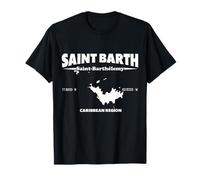 Carte Saint Barthélemy avec coordonnées et surnom T-Shirt