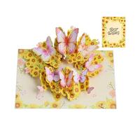 Carte Saint-Valentin,Décorations 3D Vintage Avec Papillons Et Fleurs,Carte Pop-Up Saint-Valentin - pour Épouse Mère Sœur Amis Cérémonies Occasions Spéciales Vœux