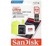 Carte SanDisk Ultra MicroSDXC UHS-I Avec Adaptateur - (64 Go / 120 Mo/s)