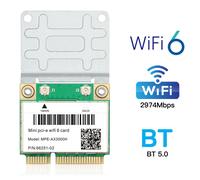 Carte sans fil Tri Band 5374Mbps WiFi 6E AX210 Mpe-AXE3000H/AC7265 BT 5.3 pour Mini adaptateur Wi-Fi PCIE Win10 pour ordinateur de bureau/ordinateur portable - Type AX3000H WiFi 6 #B