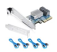 Carte SATA PCIe 4 ports avec 4 câbles SATA, carte d'extension SATA3.0 6 Gbit/s, X2, puce ASMedia ASM1164, support SSD et disque dur, avec pleine hauteur et support discret