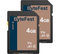 Carte Sd 4Go Lot De 2, Cartes Mémoire Sd Classe 10, A1, U1, V10, Pour Appareil Photo, Dslr, Photographe