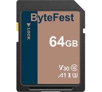 Carte Sd 64 Go, Carte Mémoire Sd Uhs-1 Classe 10, A1, U3, V30, Full Hd Vidéo, Pour Appareil Photo, Dslr, Photographe Professionnel