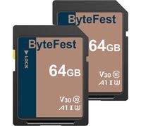 Carte Sd 64 Go Lot De 2, Carte Mémoire Sd Uhs-1 Classe 10, A1, U3, V30, Full Hd Vidéo, Pour Appareil Photo, Dslr, Photographe Professionnel[MEM8290614]