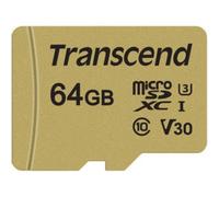 Carte SD 64GB UHS-I U3 microSD - TRANSCEND - 500S - Video Class V30 - Class10