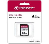 Carte SD 64GB UHS-I U3 TRANSCEND 300S - Video Class V30 / UHS-I U3 / Class10