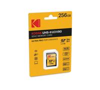 Kodak Carte SDXC 2000x 256GB UHS-II U3 V90 Ultra Pro - Jusqu'à 300 Mo/s en Lecture et 270MB/s en écriture, pour DSLR, caméras vidéo 4K/8K UHD 360°