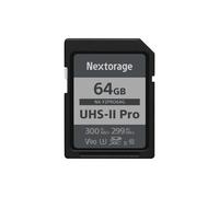 Carte SD Nextorage Ultra Fast V90 UHS-II PRO 64 Go max. Vitesse d' criture 299 Mo/s Vitesse de lecture 300 Mo/s (carte m moire SDXC UHS2 NX-F2PRO)