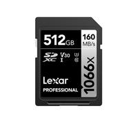 Lexar Carte SDXC Professional 1066x UHS-I Classe 10 V30 U3 512 Go
