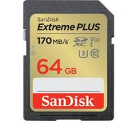 SanDisk Carte SDXC Extreme PLUS 64 GB UHS‑Class 3 – Résistante aux chocs, étanche