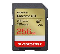 SanDisk Carte SD Extreme GO 256 Go SDXC UHS‑I U3 V30 – jusqu'à 230/150 Mo/s, vidéo 4K