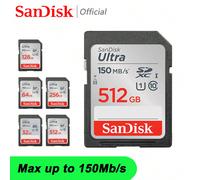 Carte SD SanDisk Ultra, carte mémoire flash pour appareil photo DV SLR, carte mémoire SD haute vitesse 512 Go 256 Go 128 Go 64 Go 32 Go, C10 U1, jusqu'à 150 Mo/s 32G,64G,128G,256G,512GPC