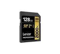 Lexar carte sdxc 128 go 2000x v2 professional 300 mo/s classe 10 uhs-II u3 Noir G
