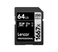 carte sdxc 64 go 1667x professional 250 mo/s classe 10 uhs-II u3