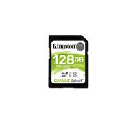 Carte SDXC Kingston Canvas Select 128GB UHS-I U1 Classe 10, Lecture 80Mo/s Écriture 10Mo/s, FAT32/exFAT, Résistante aux Chocs/Température/Eau