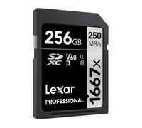 Carte SDXC - LEXAR - 256 Go - 250 Mo/s - Classe 10 UHS-II - 1667X Professional