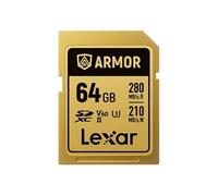 LEXAR Carte SDXC Pro Gold Series ARMOR UHS-II 64GB V60 IP68 Stainless Steel R280/W210MB/s