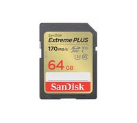 SANDISK - Cards Extreme Plus Carte mémoire SDHC 64 Go 170 Mo/s 80 Mo/s Classe UHS-I