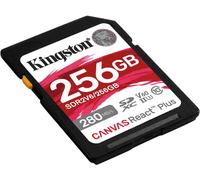 Carte SDXC UHS-II Kingston Technology Canvas React Plus 256 Go U3 V60 - 280 Mo/s lecture, 150 Mo/s écriture - Pour Full HD/4K