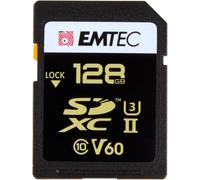 - Carte Sdxc Uhs-Ii U3 V60 Speedin Pro+ Ecmsd128Guhs2V60 - Carte Mémoire - Photos En Rafale, Vidéos Full Hd, 3D, 4K, 8K Uhd - Capacité De Stockage 128Go, 128Gb - 2 Rangées Pin Au Dos - Noir/Doré