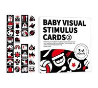 Carte sensorielle pour bébés en Noir - Carte Flash de développement du Cerveau pour Les Nouveau-nés, Les Tout-Petits et Les | Traitement des couvercles d'affichage à Contraste élevé pour la