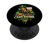 Carte Shark Leprechaun | Saint Patrick's Irish Lucky Funny Man PopSockets PopGrip Adhésif