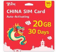 Carte SIM Chine 30 Jours | 20 Go de données Haut débit |Activation Automatique|Partage de Point d’accès autorisé |Prend en Charge Google, Facebook, Whatsapp et Plus Encore.Carte SIM données Seulement