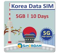 Carte SIM Corée du Sud pour données UNIQUEMENT 10jours|5Go de données Internet 5G/4GLTE|Données d'essai gratuites 100Mo/1jour dans EU|Carte SIM de voyage|Carte SIM prépayée |PAS de numéro de téléphone