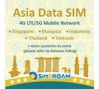 Carte SIM de données Uniquement pour l'asie du Sud-Est | Indonésie, Malaisie, Singapour, Thaïlande, Vietnam | 1Go par Jour sur Internet Haut débit 4G LTE
