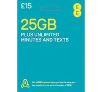 Carte SIM EE 8 Go avec recharge de 15 £, 8 Go de données, minutes illimitées et textes illimités