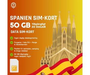 Carte SIM Espagne Data Roaming - 5G/4G SIM de Voyage pour l’Europe, Le Royaume-Uni et la Norvège - Aucun Forfait Inclus (100 Go UE) Go en Espagne à l’Activation - Activation Flexible