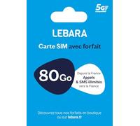 Carte SIM + Forfait Mobile 80Go en 5G avec appels et SMS illimités France