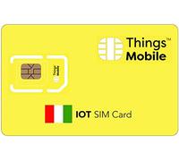 Carte SIM IOT Italie- Things Mobile - Couverture Mondiale, réseau Multi-opérateur GSM/2G/3G/4G LTE, sans coûts Fixes, sans échéance avec des tarifs compétitifs. 10 € de crédit Inclus