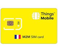 Carte SIM M2M France -Things Mobile - Couverture Mondiale, réseau Multi-opérateur GSM/2G/3G/4G LTE, sans coûts Fixes, sans échéance avec des tarifs compétitifs. 10 € de crédit Inclus